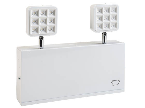 Keystone KT-EM-STNC1-WHWL-SU Steel Emergency Light Dual Head with Battery Backup (NYC & Chicago Approved)
