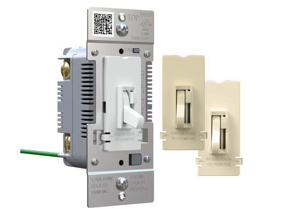 Legrand TSDL153PTC TSDL153PTC 150W, 120V Trademaster Toggle Slide LED Advanced Dimmer, Tri-Color
