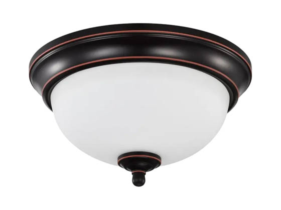 Satco Products, Inc. 62-1557 LED 19W 11" FLUSH MOUNT 3000K Satco Nuvo 11" LED Dome Light Fixture 19W 3000K Mahogany Bronze Finish