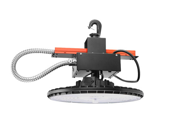 Contractor Choice RHB-45536 RHB-150W-DDK-CR-EM UFO High Bay Fixture Wattage (60/90/120/150W) and Color Selectable Control Ready and Emergency Battery Backup