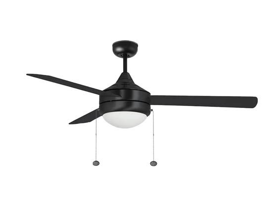 Westgate WFL-112-PC-3B-52-MCT-BK-BK 52" Black 3-Blade Ceiling Fan with LED Integrated Color Selectable Light and Pull Chains