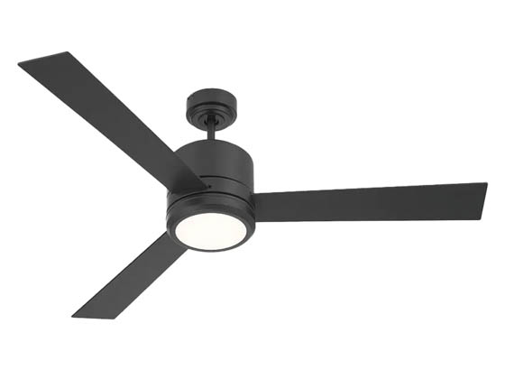 Westgate WFL-116-WS-3B-52-30K-BK-BK 52" Black 3-Blade Ceiling Fan with LED Integrated 3000K Light and Wall Switch Included
