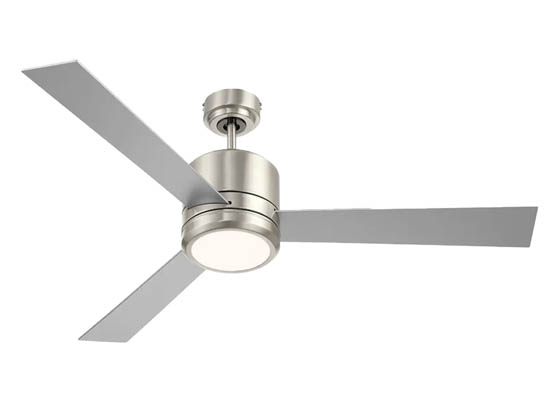 Westgate WFL-116-WS-3B-52-30K-BN-RWS 52" Silver 3-Blade Ceiling Fan with LED Integrated 3000K Light, Wall Switch, & Reversible Silver or Rosewood Blades