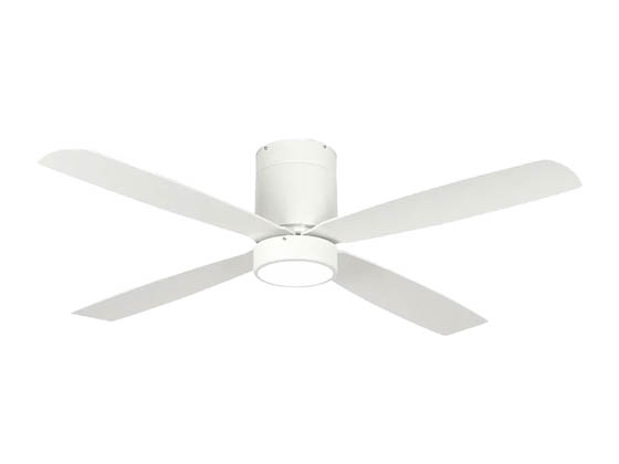 Westgate WFL-118-WS-4B-52-30K-WH-WH 52" White 4-Blade Ceiling Fan with LED Integrated 3000K Light and Wall Switch Included