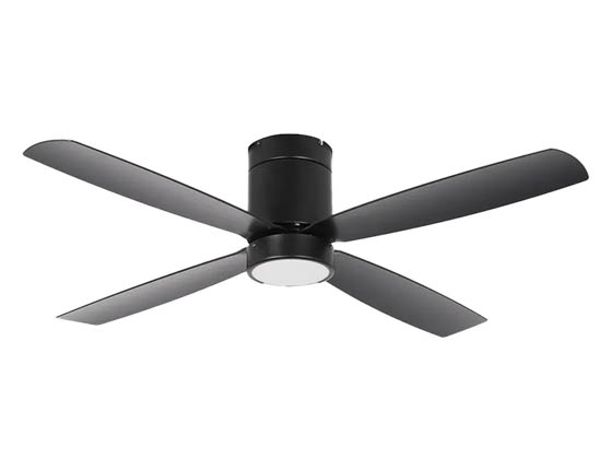 Westgate WFL-118-WS-4B-52-30K-BK-BK 52" Black 4-Blade Ceiling Fan with LED Integrated 3000K Light and Wall Switch Included