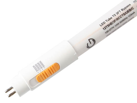 Green Creative 38629 12T5HE/3F/8CCTES/UEB/C 12 Watt 3 Foot Color Select T5 LED Tube, Ballast Bypass, Single or Double Ended Wiring