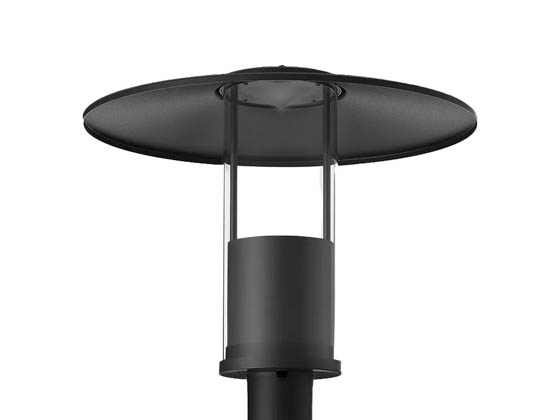 Westgate GPH-12-40W-MCTP-BK LED Decorative Top-Hat Post Top Fixture Wattage and Color Selectable with Indirect Light Black Finish