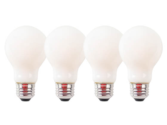 Sylvania 42360 LED8A19DIMO93522YWRP4 8W Frosted Glass A-19 LED Filament Lamp, 3500K, Wet Rated, JA8 Compliant