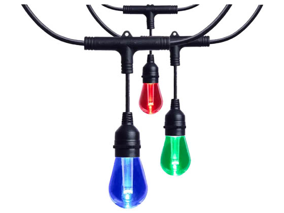 Satco Products, Inc. S11190 24FT/LED/SL/S14/SF/RGBTW/120V Satco Starfish 7 Watt 24 Foot Outdoor LED String Light, RGB Color Changing and Tunable White