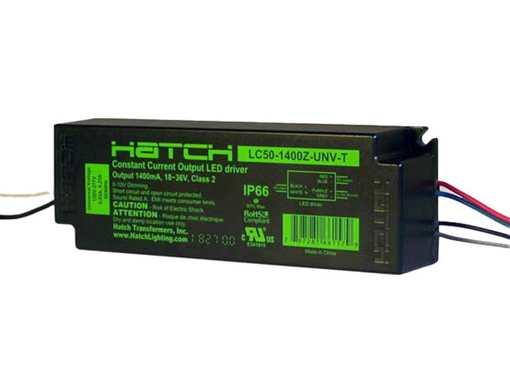 Hatch Transformers LC50-1050D-UNV-T Hatch 50 Watt, 0-10V Constant Current Dual-Dimming LED Driver