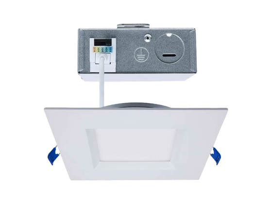 Satco Products, Inc. S11873R1 12WLED/DW/6/CCT-SEL/SQ/RD/WH Satco 12 Watt Dimmable 6 Inch Square LED Downlight, Slimfit, Smooth Baffle, CCT Selectable, White Finish