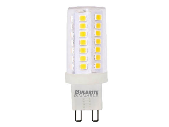 Bulbrite 770648 LED5G9/30K/120/D/2 Miniature T-6 Dimmable 5W Clear LED Bi-Pin Lamp, G9 Base, 120 Volt, 3000K