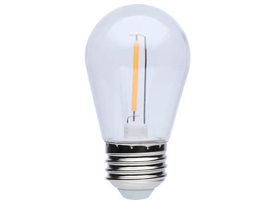 Satco Products, Inc. S8021R1 1W/LED/S14/CL/27K/120V/ND/4PK Satco 1 Watt S14 LED String Light Replacement Lamp 2700K, Clear Glass, 120 Volt