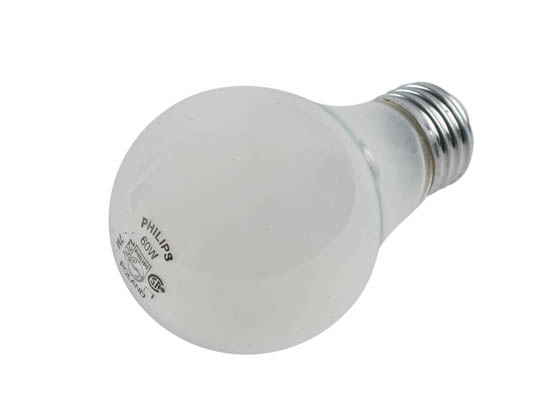 Philips Lighting 300384 60A/TF (120V) Philips 60 Watt, 120V Frosted Silicone Coated A-19 Incandescent Bulb
