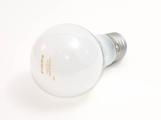Philips Lighting 374736 75A (130V) Philips 75 Watt, 130 Volt A19 Frosted Bulb