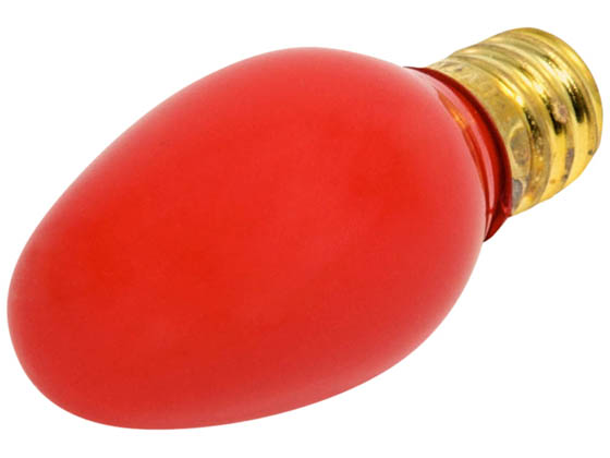 Bulbrite 709707 7C7R (120V) 7W 120V C7 Red Holiday E12 Base