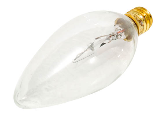 Bulbrite 400040 40CTC/32 (130V) 40W 130V Clear Blunt Tip Decorative Bulb, E12 Base