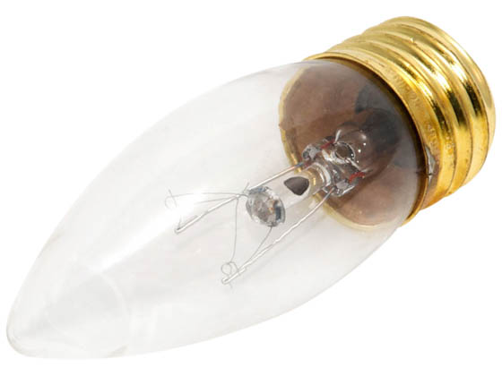 Bulbrite 405025 25ETC (130V) 25W 130V Clear Blunt Tip Decorative Bulb, E26 Base