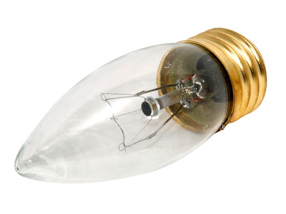 Bulbrite 405040 40ETC (130V) 40W 130V Clear Blunt Tip Decorative Bulb, E26 Base