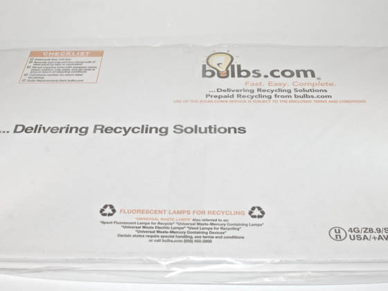 Complete Recycling Solutions RC4FB RC 4-Foot Lamp Recycling Container DISCONTINUED (USE ASB121) 4 Foot Fluorescent Bulb Recycling Container (Not For Sale Outside of the 48 Contiguous United States Due To Freight Carrier Restrictions.)
