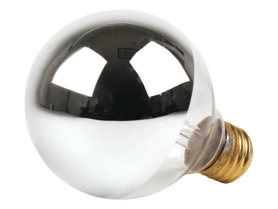 Bulbrite 712331 100G25HM 100W 120V G25 Half Mirror Globe Bulb, E26 Base