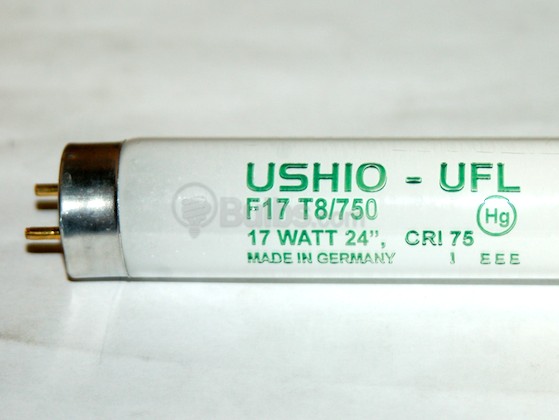 Ushio U3000085 UFL-F17T8/750 (DISC REFER TO U3000262) 17 Watt, 24" T8 Bright White Fluorescent Bulb
