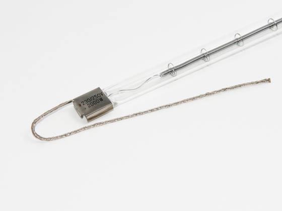 Eiko W-17040 17040 2000 Watt, 230-250 Volt Clear T3 Halogen Double Ended Heat Lamp with 6" Leads