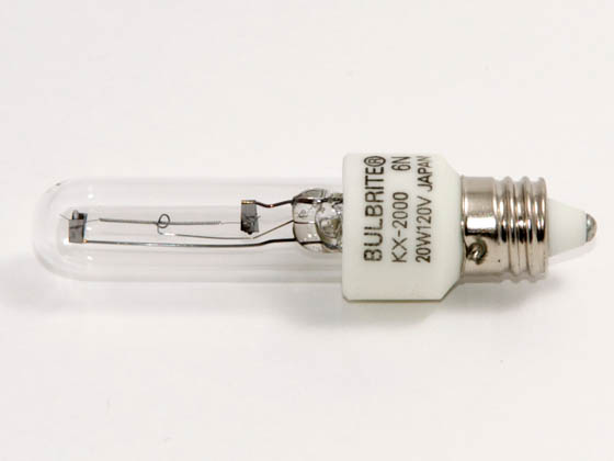 Bulbrite B473120 KX20CL/MC KX2000 20W 120V T3 Clear Chroma Bulb, E11 Base