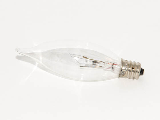 Bulbrite B460315 KR15CFC/25 15W 120V Clear Krypton Bent Tip Decorative Bulb, E12 Base