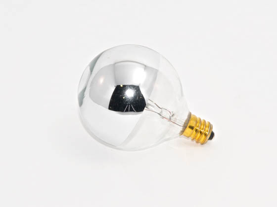 Bulbrite B712314 40G16HM (Half-Mirror) 40W 120V G16 Half Mirror Globe Bulb, E12 Base