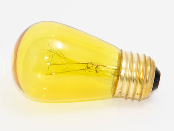 Bulbrite B701811 11S14TY (Trans. Yellow) 11W 130V S14 Transparent Yellow Sign or Indicator Bulb, E26 Base