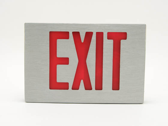Simkar SK6600066 SDCB2RBA Aluminum LED Exit Sign Red Lettering Battery Backup