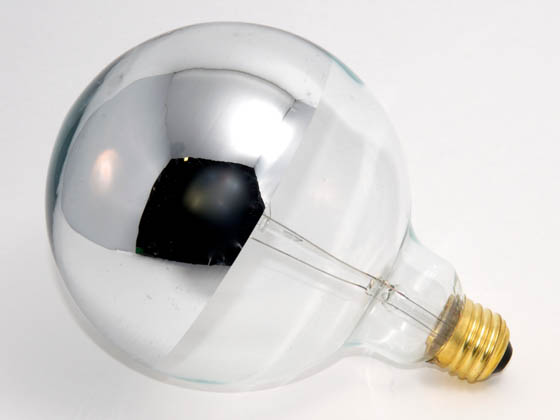 Bulbrite B712356 60G40HM 60W 120V G40 Half Mirror Globe Bulb, E26 Base