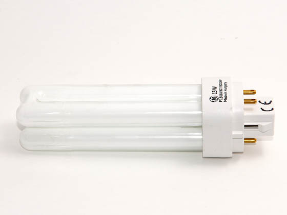 GE GE30035 F13DBX/SPX27/4P (4-Pin) 13 Watt, 4-Pin Very Warm White Double Twin Tube CFL Bulb