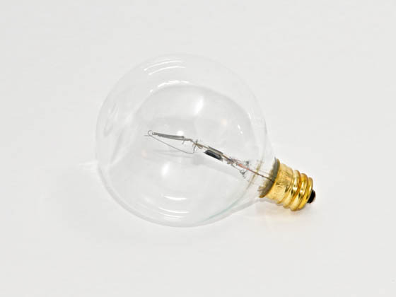 Bulbrite B311060 60G16CL3 (130V, Clear) 60W 130V G16 Clear Globe Bulb, E12 Base