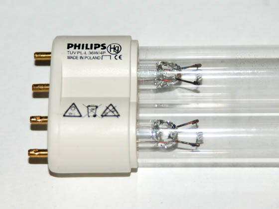 PLL 18W 24W 36W 55W 4-Pin Lamp Spare Koi Pond Filter UV UVC Bulb Tube Light Watt 