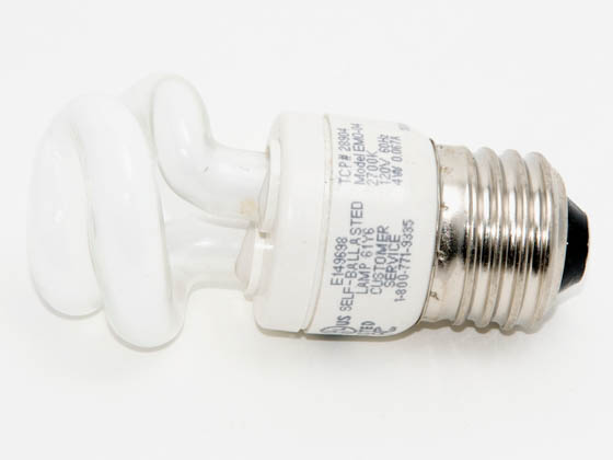 TCP TEC28904 28904   DISCONTINUED 25 Watt Incandescent Equivalent, 4 Watt, 120 Volt Warm White Spiral CFL Bulb