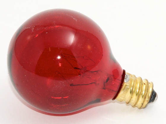 Bulbrite B306010 10G12R (130V, Transparent Red) 10W 130V G12 Red Globe Bulb, E12 Base