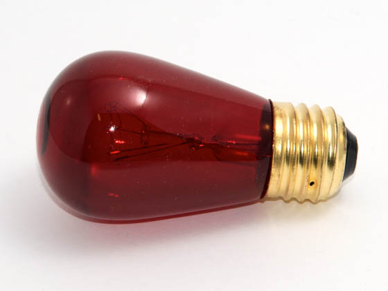 Bulbrite B701711 11S14TR (Trans. Red) 11W 130V S14 Transparent Red Sign or Indicator Bulb, E26 Base