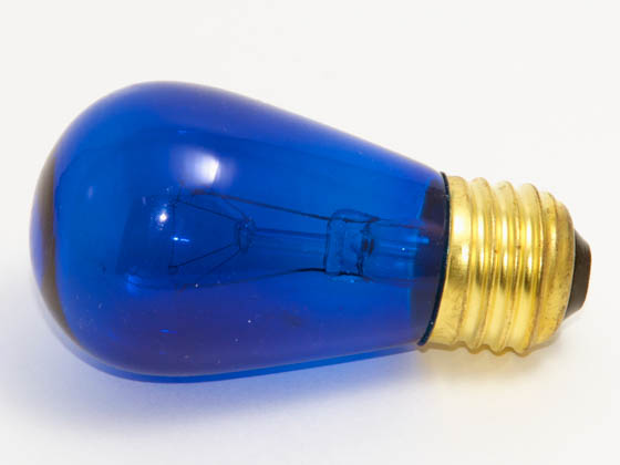 Bulbrite B701311 11S14/TB (Trans. Blue) 11W 130V S14 Transparent Blue Sign or Indicator Bulb, E26 Base