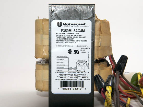 Universal Douglas P350ML5AC4M500K Universal 350 Watt, 120-277&480 Volt Pulse Start Metal Halide Ballast