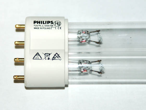 Philips Lighting 294645 TUV PL-L 55W/4P/HF Philips 55 Watt, 4-Pin Germicidal Long Single Twin Tube CFL Bulb