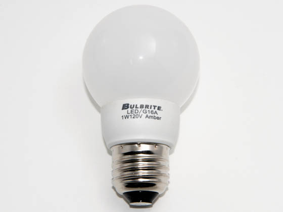 Bulbrite B770164 LED/G16A (Amber) 1 Watt, 120 Volt Amber G16 LED Bulb