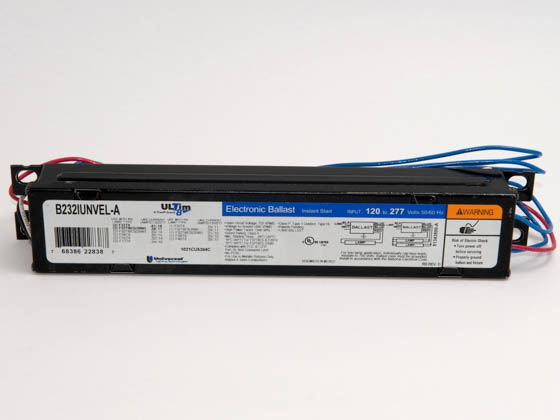 Universal Douglas B232IUNVEL-A010C Universal 120-277 Volt Two Lamp High Efficiency F32T8 Electronic IS Ballast, Low Ballast Factor Model