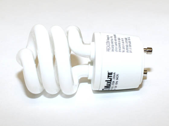 MaxLite M11279 MLS13GUWW GU24 60 Watt Incandescent Equivalent, 13 Watt, Warm White GU24 Spiral Compact Fluorescent Lamp
