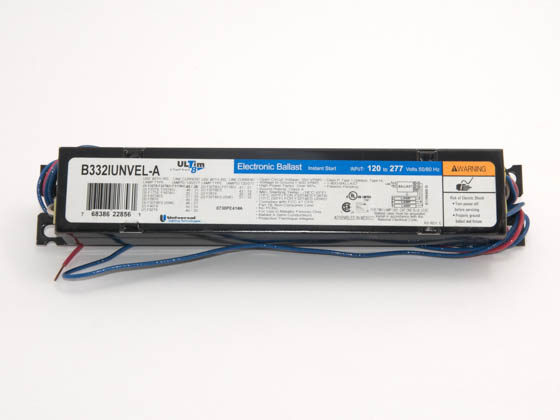 Universal B332IUNVEL-A010C Electronic Instant Start Ballast 120V to 277V for (3) High Efficiency F32T8