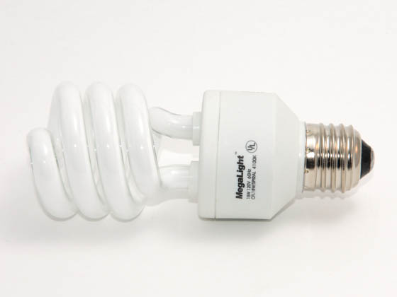 Megalight, Inc. S28018-4100 18W/4100K Spiral DO NOT SELL 75W Incandescent Equivalent.  18 Watt, 120 Volt Cool White CFL Bulb