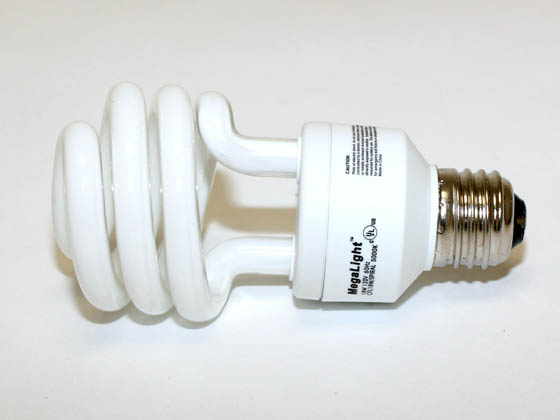 Megalight, Inc. S28018-5000 18W/5000K Spiral 75W Incandescent Equivalent.  18 Watt, 120 Volt Bright White CFL Bulb