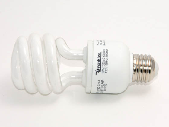 Overdrive 18W/ODMS/50K 75W Incandescent Equivalent.  18 Watt, 120 Volt Bright White CFL Bulb