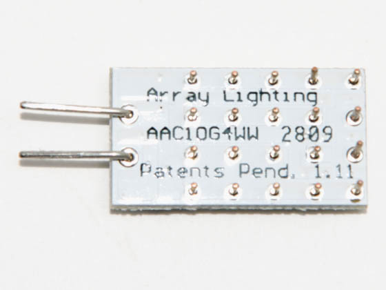 Array Lighting AAC10G4WW 1 Watt, 12 Volt DIMMABLE LED Warm White Bi-Pin Bulb.